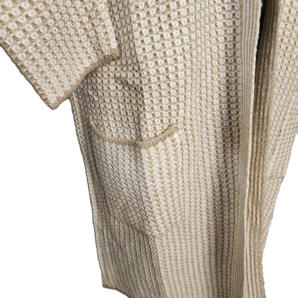 Fortune & Ivy White & Taupe Stripped‎ Cardigan Women's size L - NWOT - Picture 2 of 7